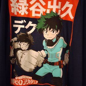 My Hero Academia Graphic Print Navy Blue Cotton Tshirt Size 3XL New